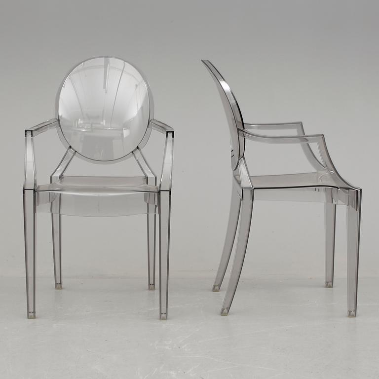 KARMSTOLAR, ett par, "Louis Ghost", Philippe Starck för Kartell.