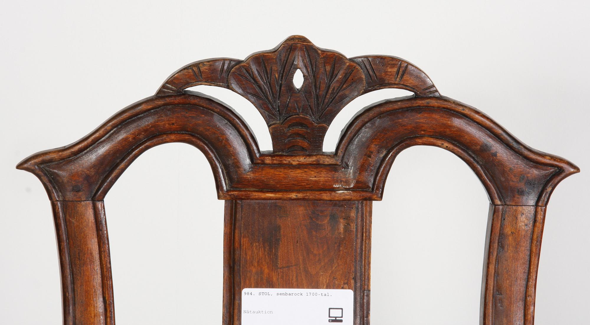 STOL, senbarock 1700-tal.