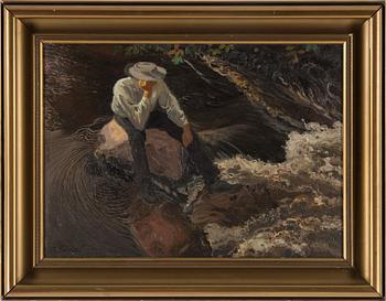 JOHAN EDVARD STENSTRÖM, "Golddigger", oil on canvas, signed.