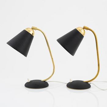 A pair of model '40' wall lights / table lights, EWÅ, Värnamo, mid 20th Century.