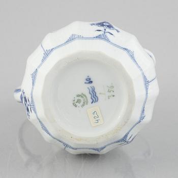 A 'Blue Fluted Plain' / 'Musselmalet rifflet' pitcher, Royal Copenhagen, model 356, post 1923.