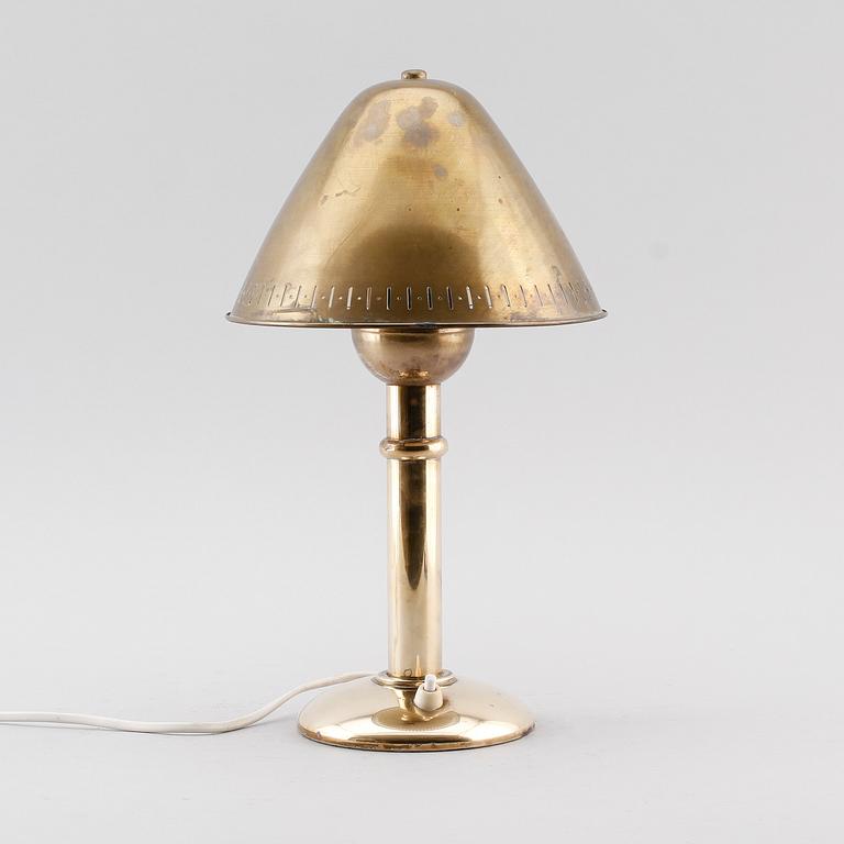 BORDSLAMPA, mässing, ASEA, 1900-talets mitt.