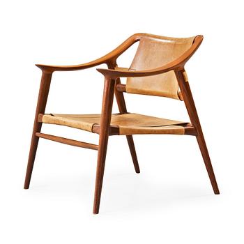 435. ADOLF RELLING & SIGURD RESELL, a teak and leather "56/2 Bambi-series armchair,