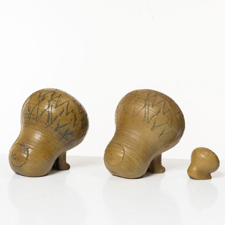 Lisa Larson, figurines, 3 pcs, stoneware, Gustavsberg.