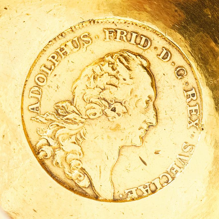 A Swedish parcel-gilt silver coin-beaker, mark of Nils Hellberg, Norrtälje 1805.