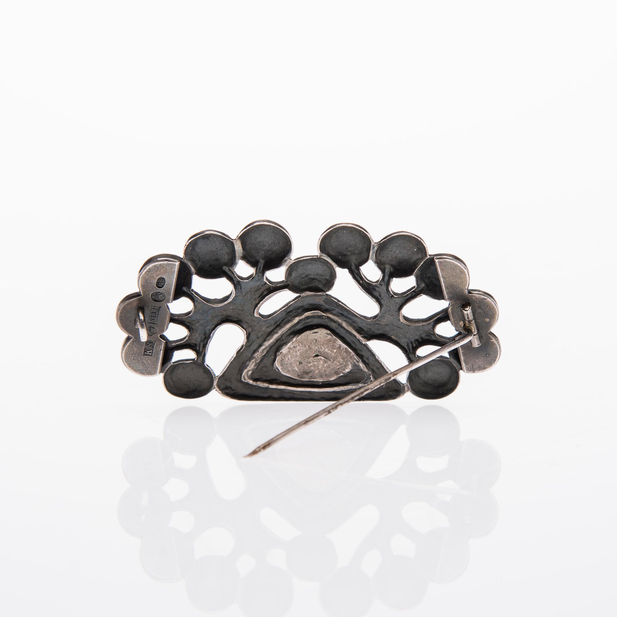 BROSCH, silver. Kustaa Severin Sahlstedt, Åbo 1915.