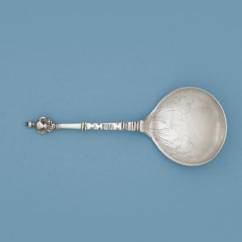 926. A Swedish 18th century silver spoon, marks of Uppsala.