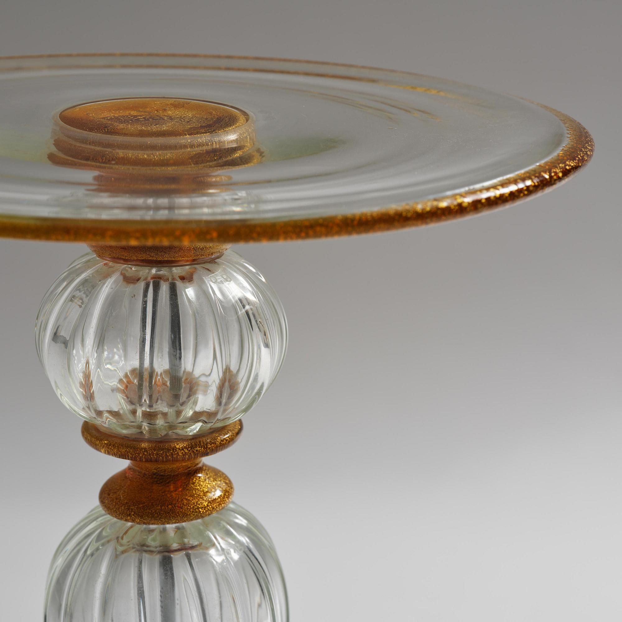 A glass side table, glass, Murano, Italy, 1995.