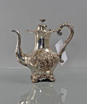 KAFFEKANNA, silver, nyrokoko, Sverige 1863.