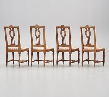 Four Gustavian chairs by Johan Petter Mansnerus, master 1783.