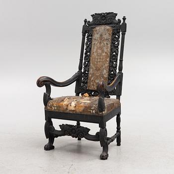 A Swedish Baroque armchair, circa 1700.