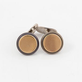 Cufflinks, Glenn Roll, a pair, silver partially gilded.