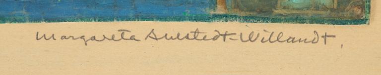 Margareta Ahlstedt-Willandt, mixed media on paper-panel, signed.