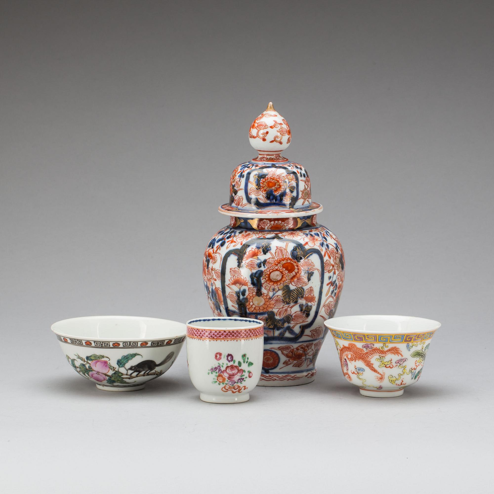 PARTI PORSLIN, 4 delar. Kina, 1800-1900-tal.