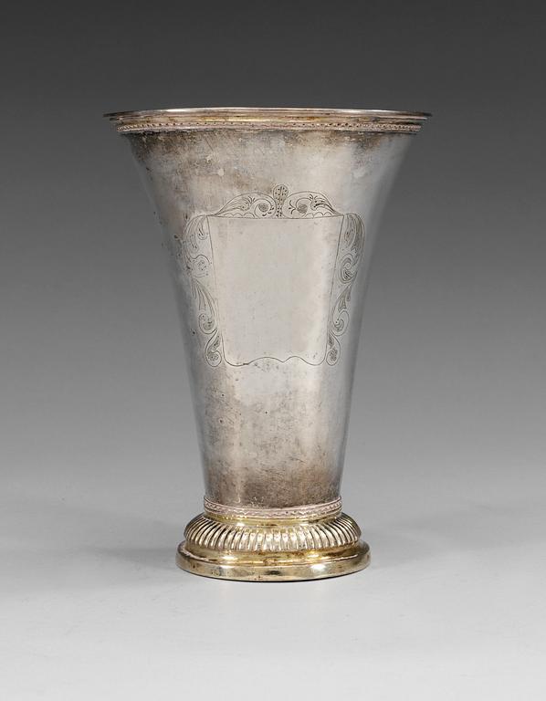 A silver beaker, maker marks Carl petter Norlin Malmö 1833.