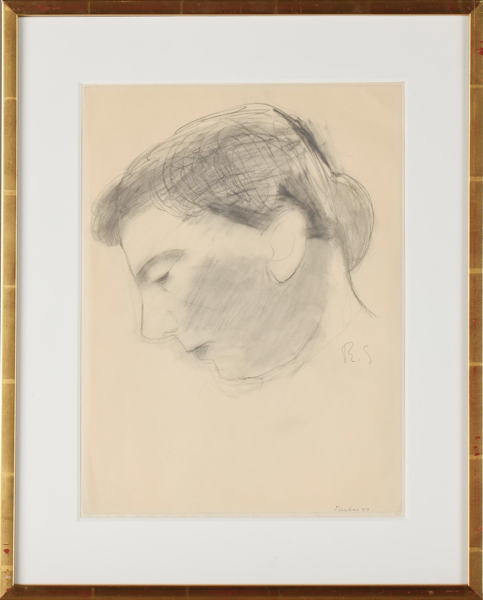 RAGNAR SANDBERG, blyertsteckning, signerad och daterad Torekov - 44.