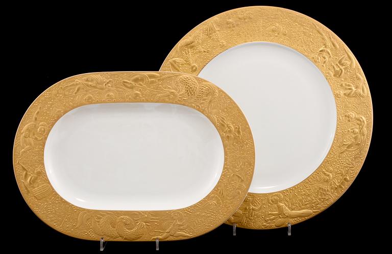 UPPLÄGGNINGSFAT, 2 st, "Die Zauberflöte", Björn Wiinblad, Rosenthal, 1900-tal.