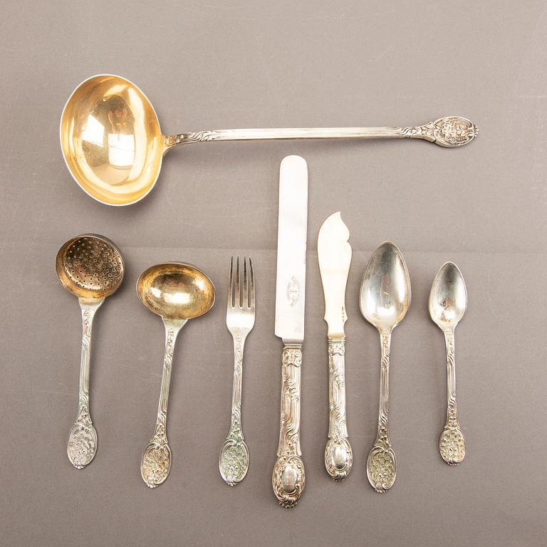 A Swedish 20th century set of 29 pcs silver cutlery mark of A Bergman Stockhom 1902 total weight 2400 gr.