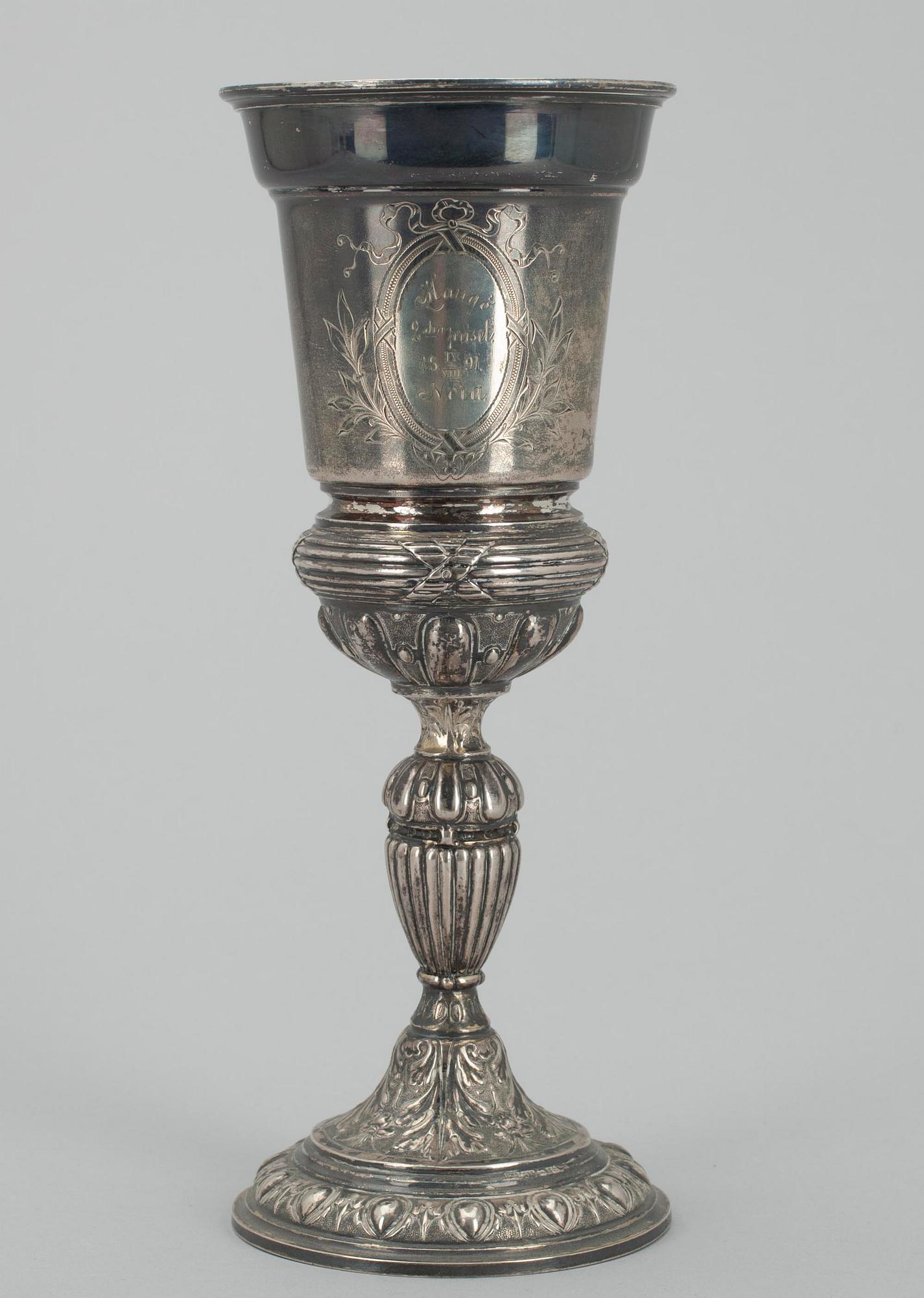 SEGLINGS PRISPOKAL, silver, Hjalmar Fagerroos, Helsingfors 1891.