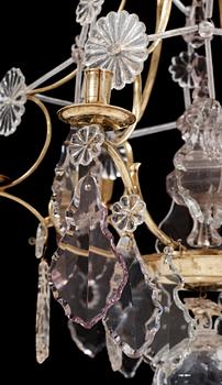 A Swedish Rococo 18th century six-light chandelier.