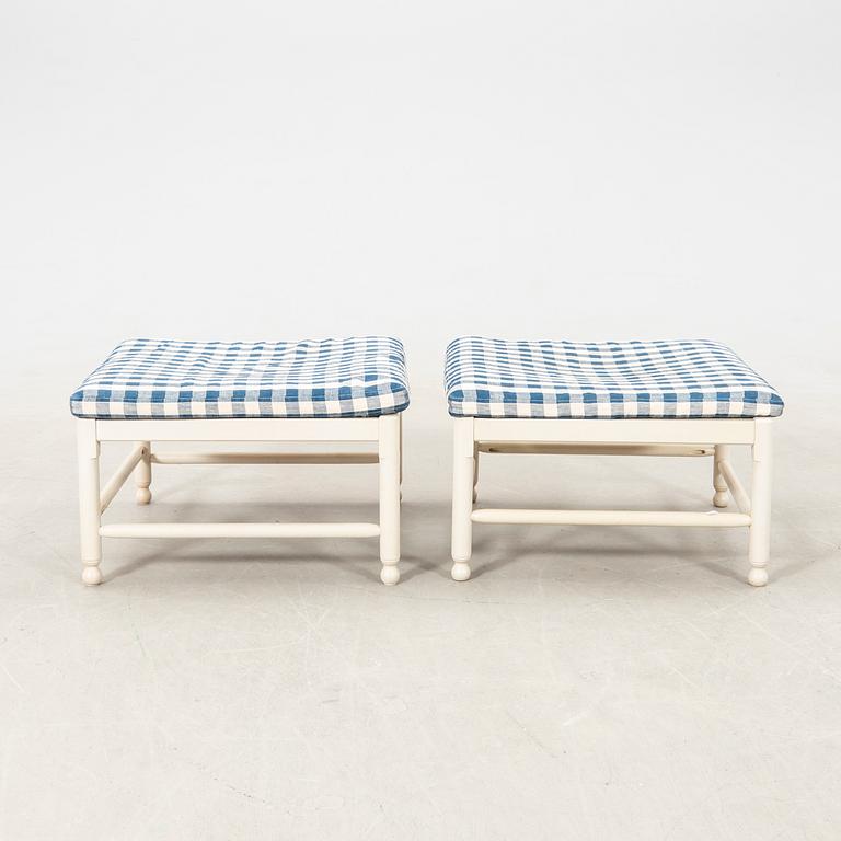 Footstools a pair, "Medevi brunn" from Ikea's 18th-century series, 1990s.