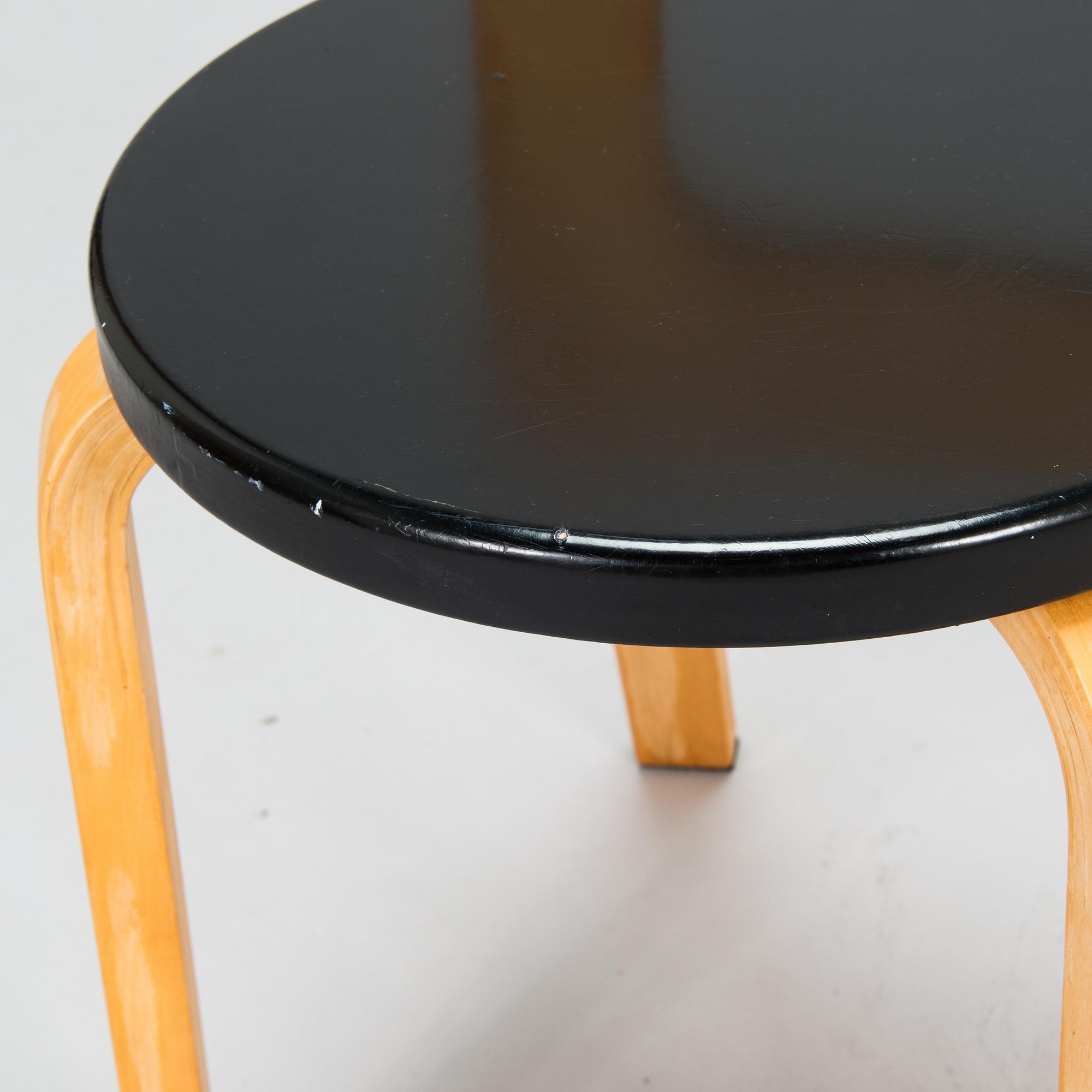 Alvar Aalto, four 1950s chairs, model 65, Artek.