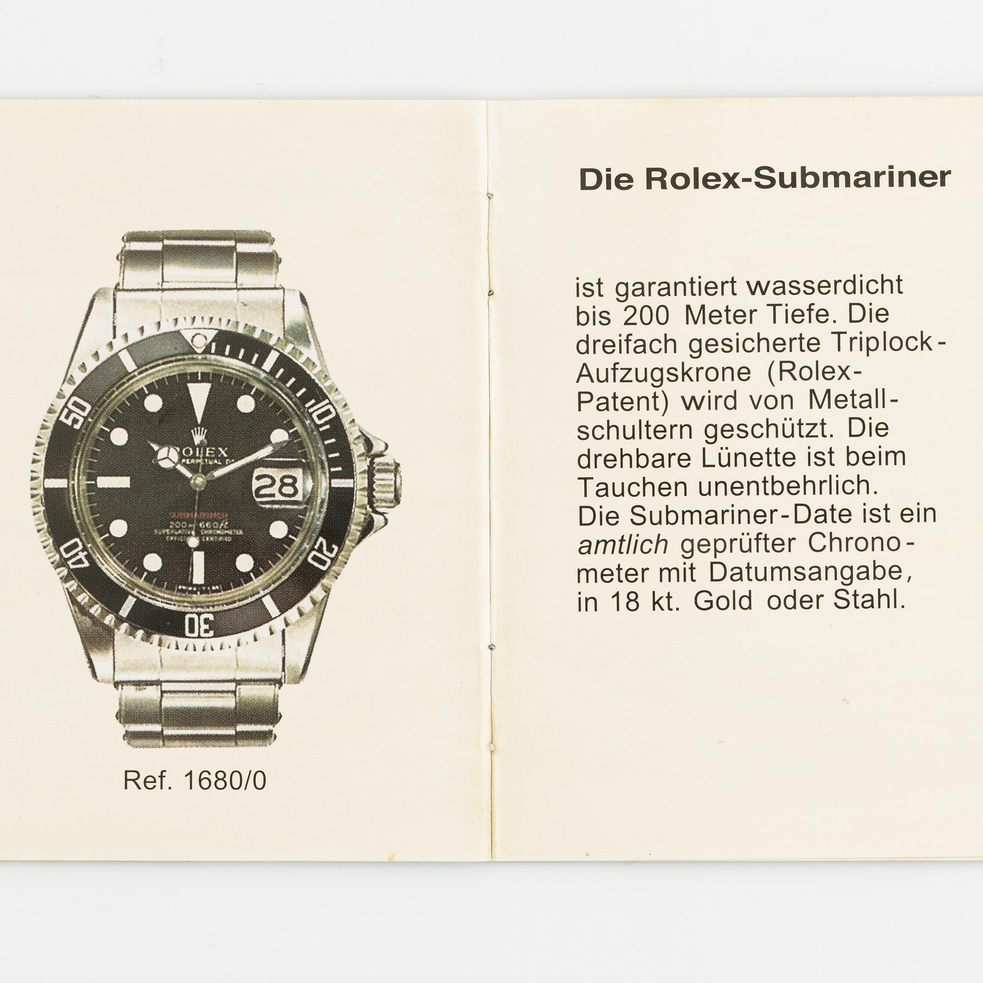 Rolex, Submariner, "Meters First", ca 1968.