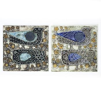 Lisa Larsson, a set of six stoneware wall plaques, Gustavsberg.