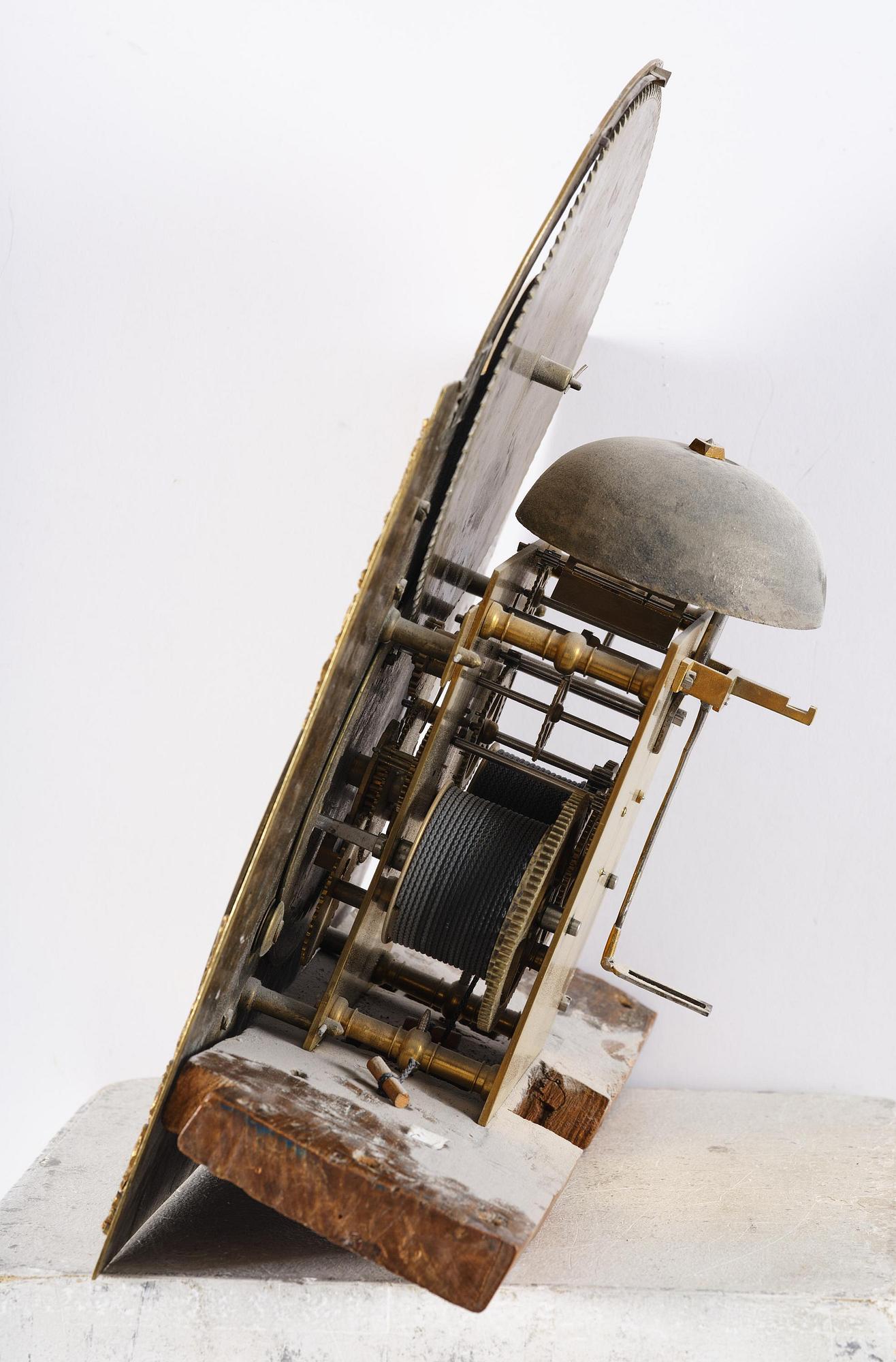 A George II blue-japanned longcase clock by William Barrow (watchmaker in London 1700-36).