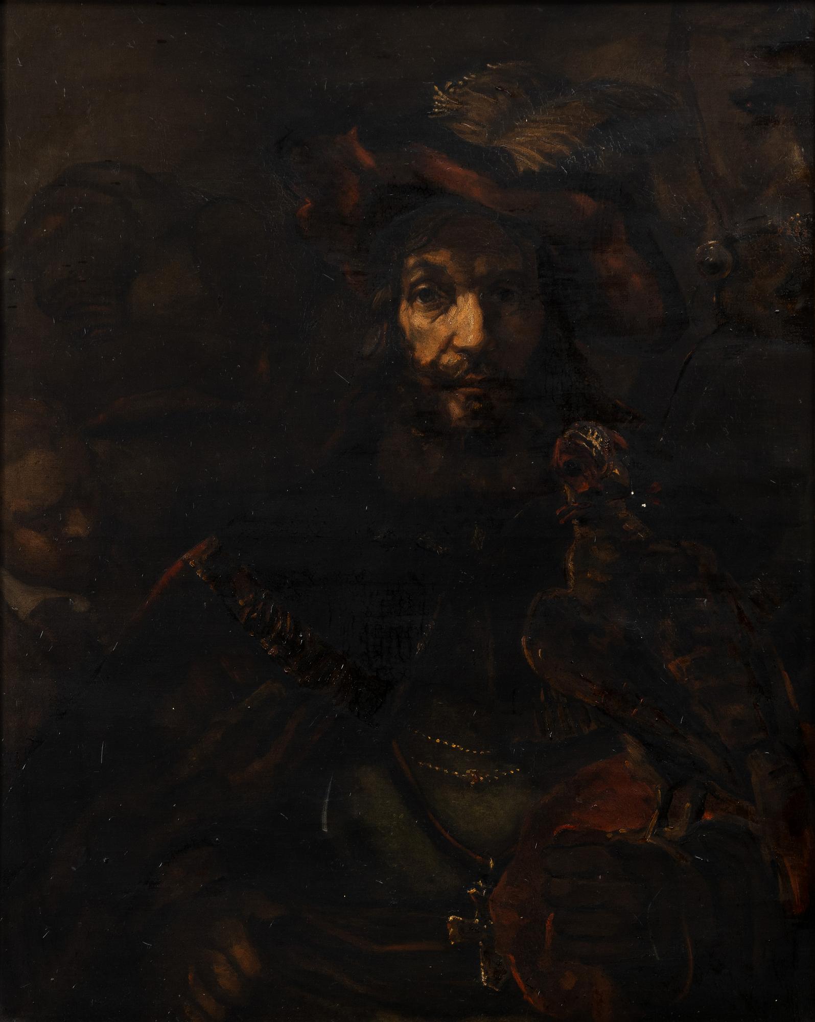 Rembrandt Harmensz van Rijn, kopia efter, The Knight with the Falcon.