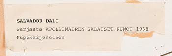 Salvador Dalí, "Femme au perroquet" sarjasta "Poèmes secrets d'Apollinaire".
