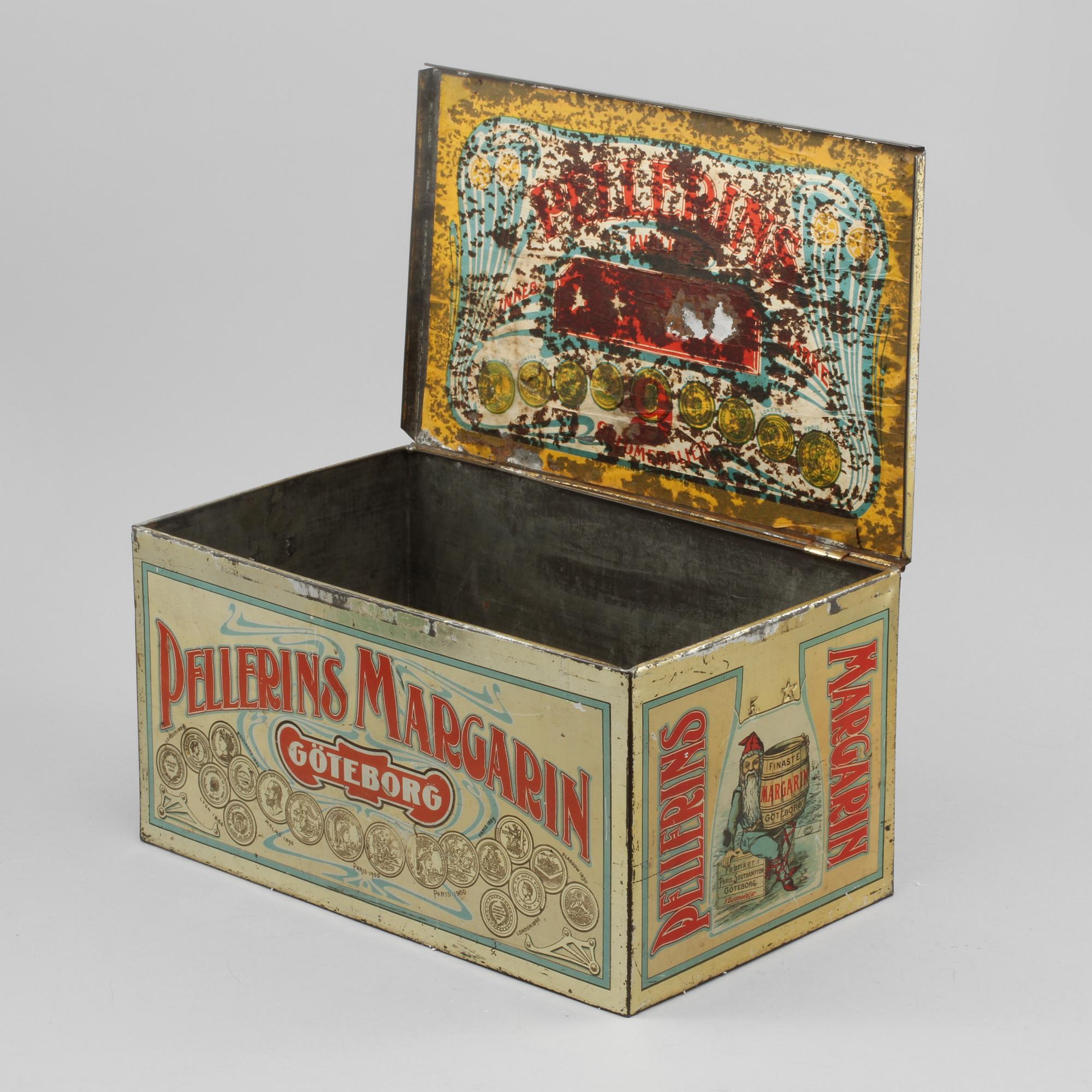 BURK, plåt, Pellerins Margarin, Göteborg, 1900-talets början.