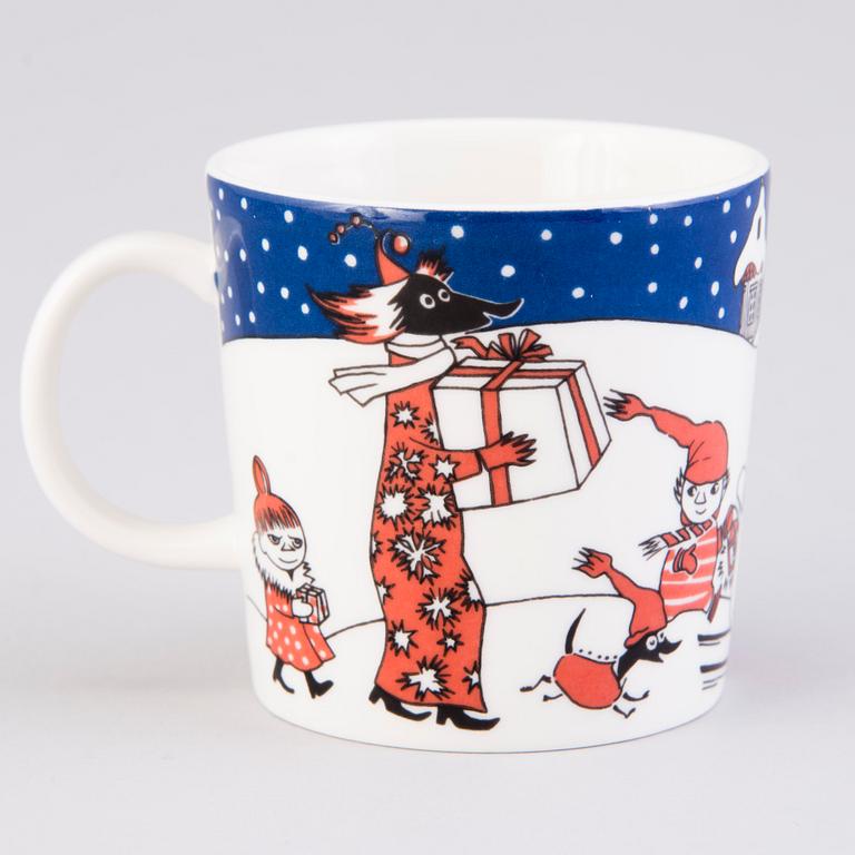 MOOMIN-MUG, porcelain, 'Christmas greeting', Moomin Characters, Arabia 1997-2002.