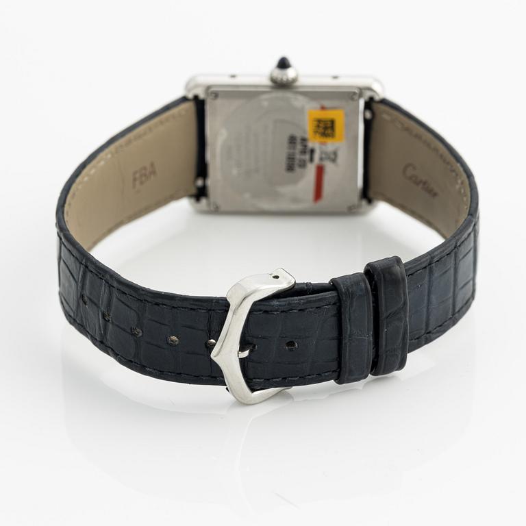 Cartier, Tank Must, ”Blue Lacquered Dial”, armbandsur, 33,7 x 25,5 mm.