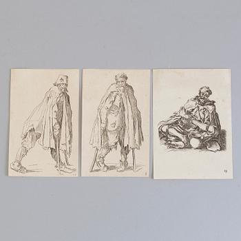 JACQUES CALLOT, AFTER, 9 etchings, later impressions, probably, 18th/19th century.