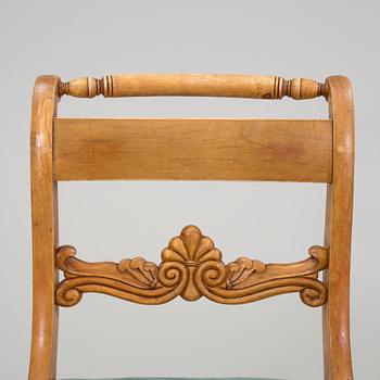 Six 1840's Biedermeier chairs by Carl Theodor Becker, Stockholm. Marked.