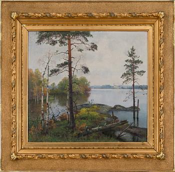 ELLEN FAVORIN, LANDSCAPE WITH LAKE.