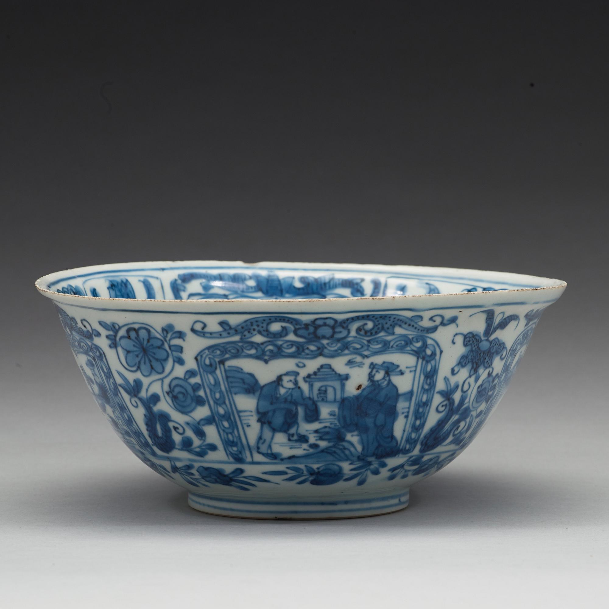 A blue and white bowl, Ming dynasty (1368-1644).