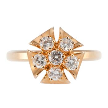 238. Elis Kauppi, A RING, 18K gold, brilliant cut diamonds, totally 0,55 ct, Kupittaan Kulta 1984.