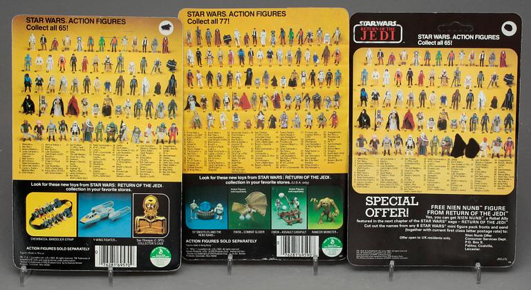 STAR WARS, 5 stycken actionfigurer, Kenner samt Palitoy, 1983.