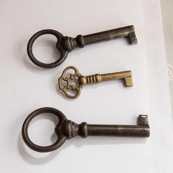 Writing desk as well as a wall-mounted lamp and chair, 18th-century model, KA Roos, Helsingborg, later part of the 20th century.