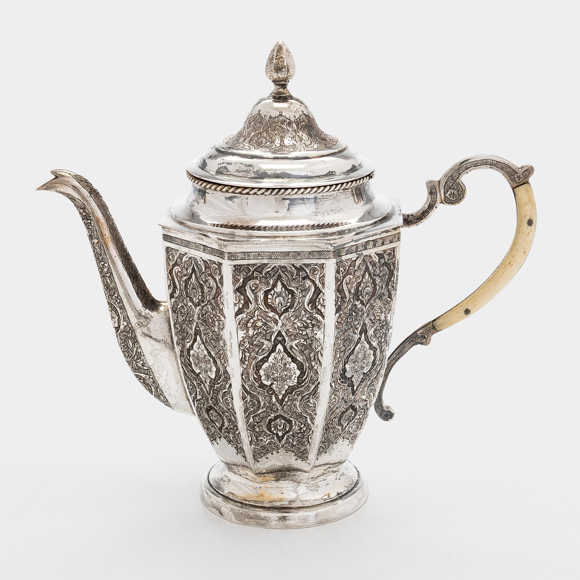 Kaffekanna, silver, Persien (Iran), Pahlavidynastin.