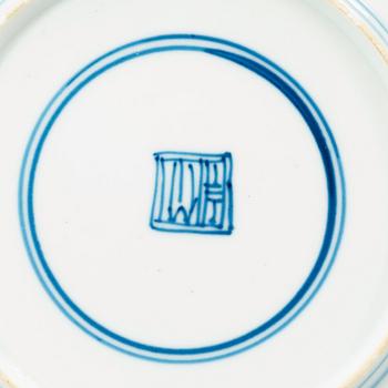 A pair of blue and white dishes, Qing dynasty Kangxi (1662-1722).