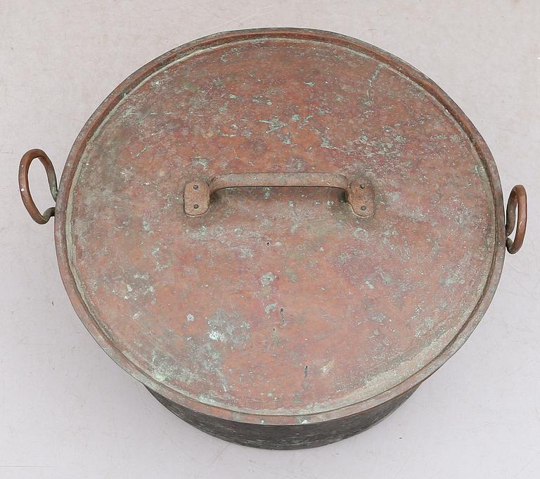 KITTEL MED LOCK, koppar, 1800-tal.