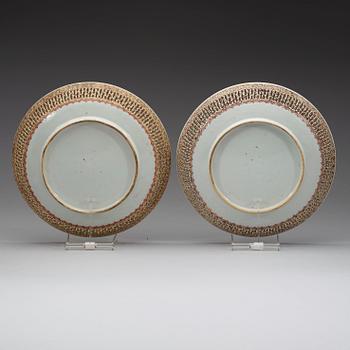 A pair of famille rose dishes, Qing dynasty, Yongzheng (1723-35).