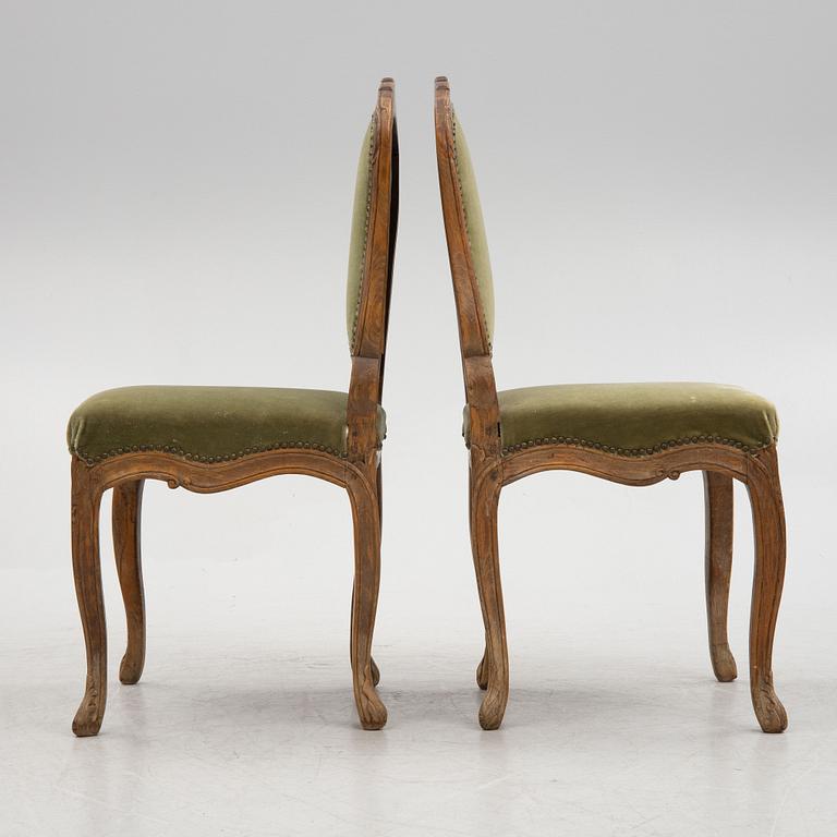A pair of Rococo chairs, second half of the 18th century.