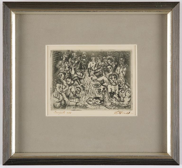 Eduard Wiiralt, "Sööming (Orgia)".