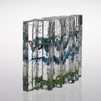 HELENA TYNELL, GLASS SCULPTURE. Forest. Signed Helena Tynell Riihimäen Lasi. Late 1900s.