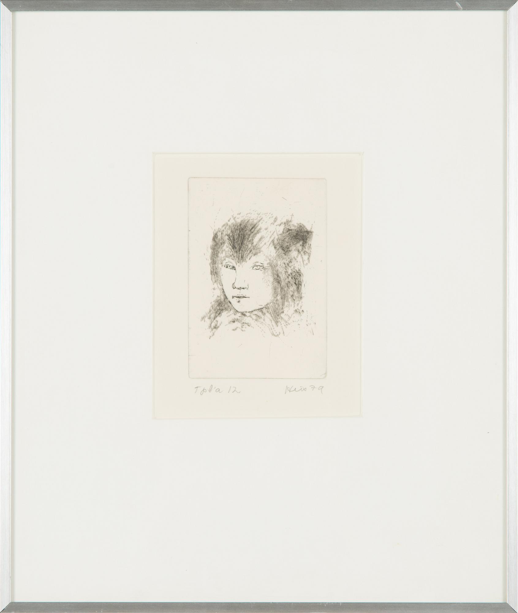 Outi Heiskanen, etsning, signerad och daterad -79, märkt Tpl'a 12.