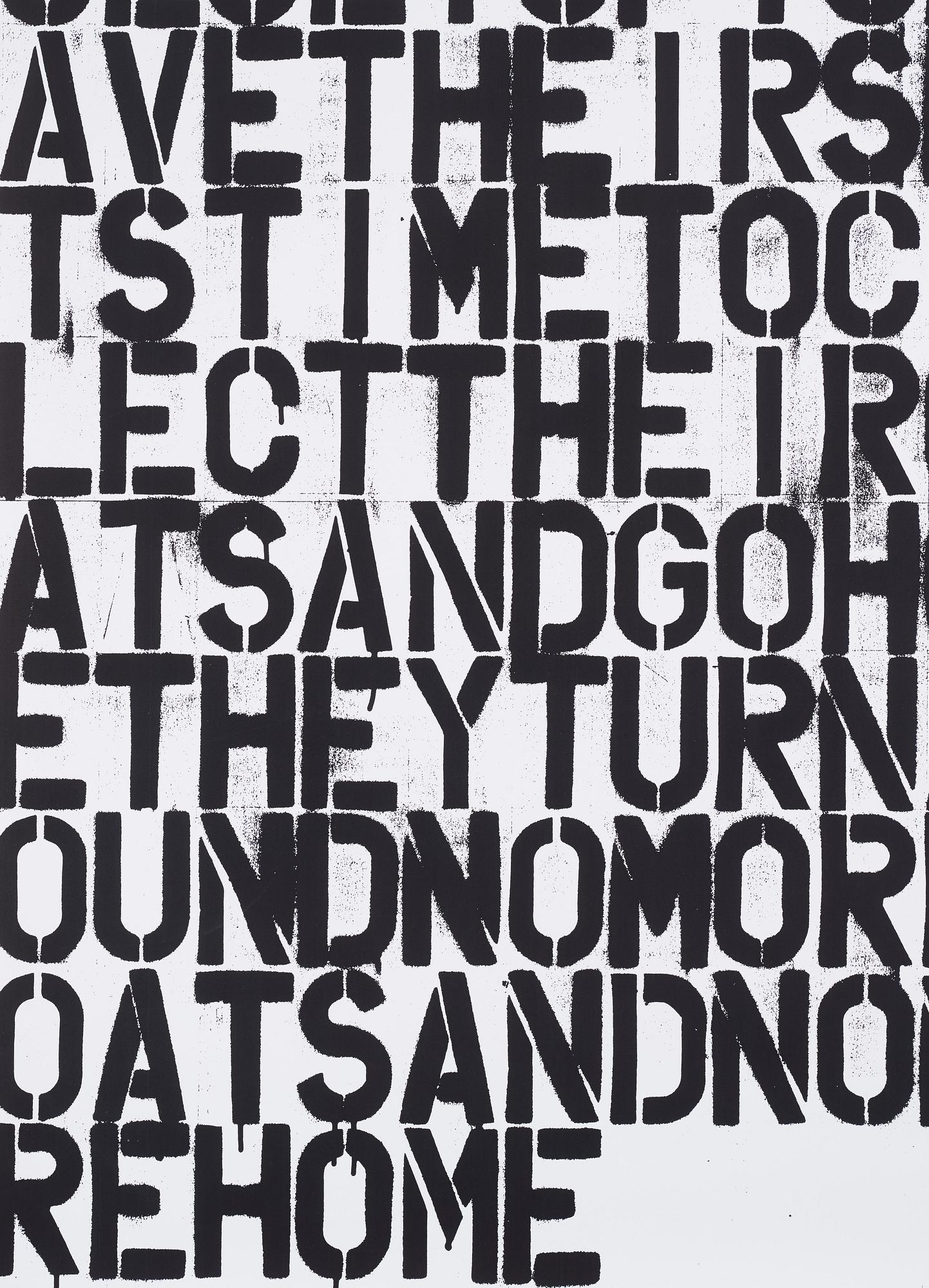 Christopher Wool and Felix Gonzalez-Torres, "Untitled (The Show is Over)".